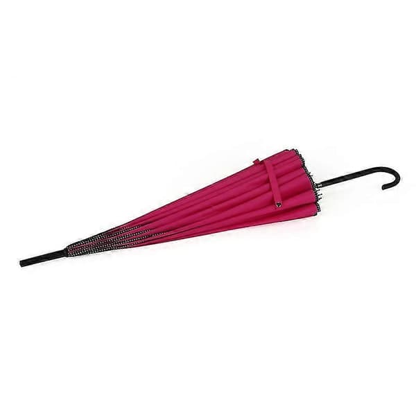 【BQ】Vintage Pagode Paraply - Sol & Regn UV-beskyttelse til Bryllupsbegivenheder Red