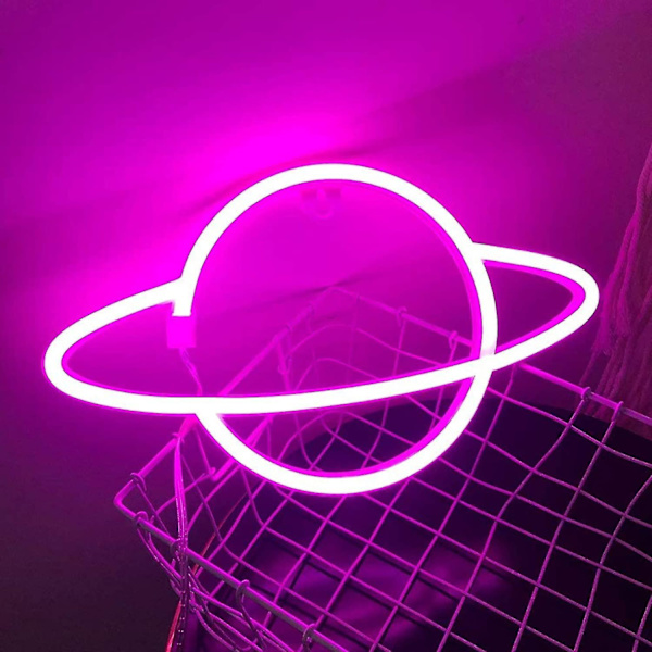 Neonskyltar-planet Neonskyltar|led neonljus Neonväggskyltar, rosa och blå Pink