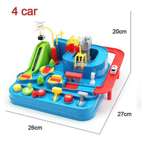 Hhcx-cute Pink Racing Rail Car Model Racing Educational Toys Track Car Adventure Game Brain Game Mechanical Interactive Train Toy E 4car NO BOX