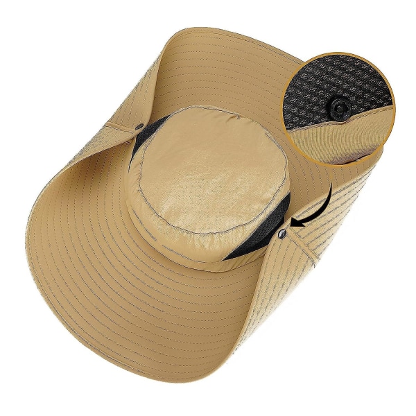 Dame Super Wide Brim Sun Hat Upf50+ Vanntett bøttehatt for fiske, fotturer, camping Black