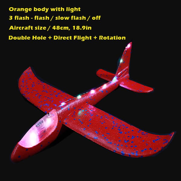 LED Lysende Seilfly Skum Fly Leke Manuell Kast Dual Flight Mode Gave til Barn