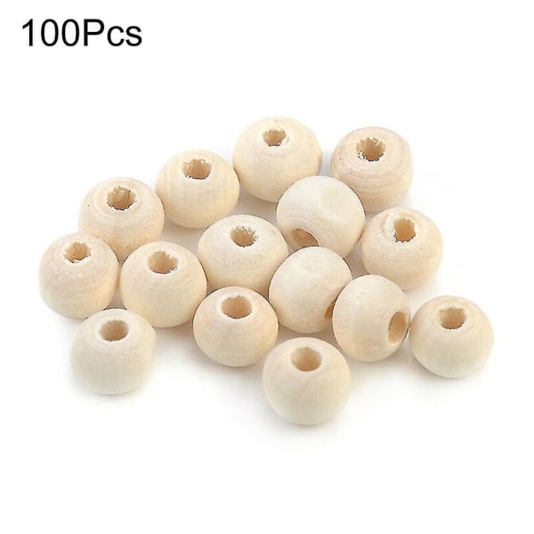 100pcs 6/8/10/12/14mm Wooden Loose Beads For Diy Jewelry Earring Bracelet Craft 10mm