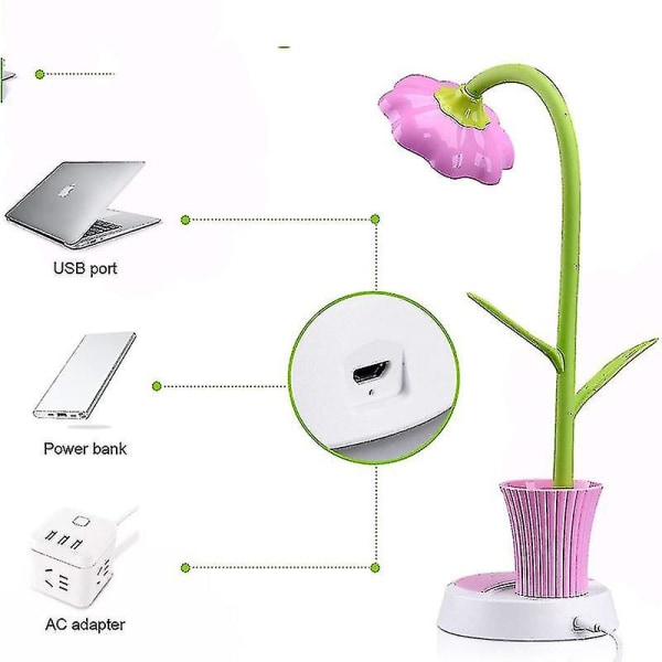 Bordslampe til barn, dimbar sengelampe med touchsensor