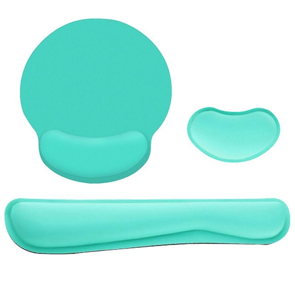 Memory Foam Keyboard Wrist Rest Mouse Pad Mouse Wrist Rest Support Set Green
