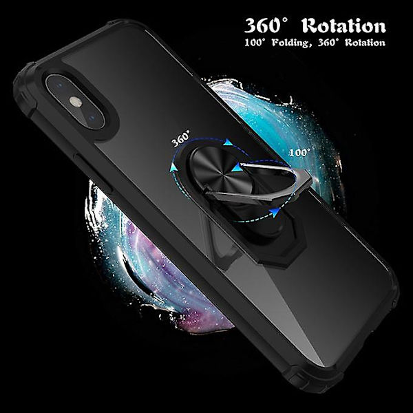 For Iphone X / Xs Støtsikker gjennomsiktig Tpu + Akryl beskyttelsesveske (blå)