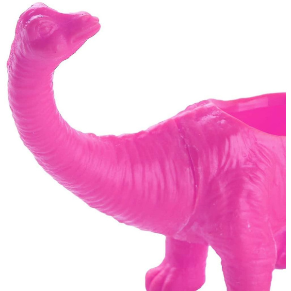 Mini Brachiosaurus Plast Plantekasse Afløbshul Vase Bordpladedekoration (grå) rose Red