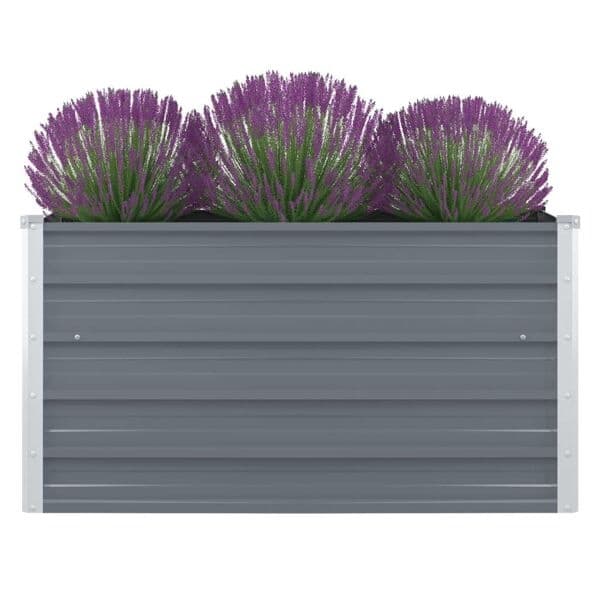 【BQ】vidaXL Dyrkingskasse 100x100x45 cm galvanisert stål grå Grey grå