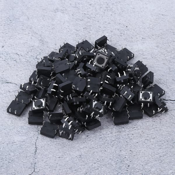 100 stk. Mini Micro Taktil Trykknap Switch 12x12x5mm Momentær Takt Switch Tilbehør