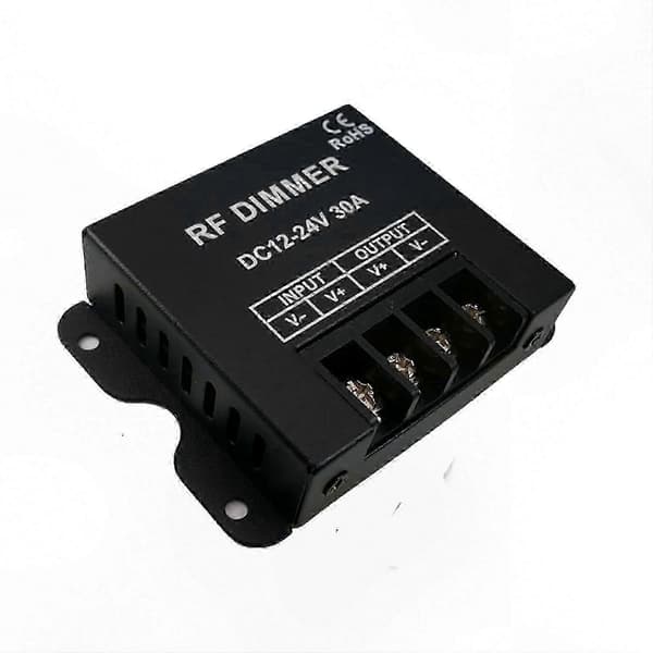 【BQ】RF Trådløs Fjernkontroll for LED-Dimmer, 360W Enkeltfarget Lysregulator, DC12-24V 30A, 3-Knapps Funksjon