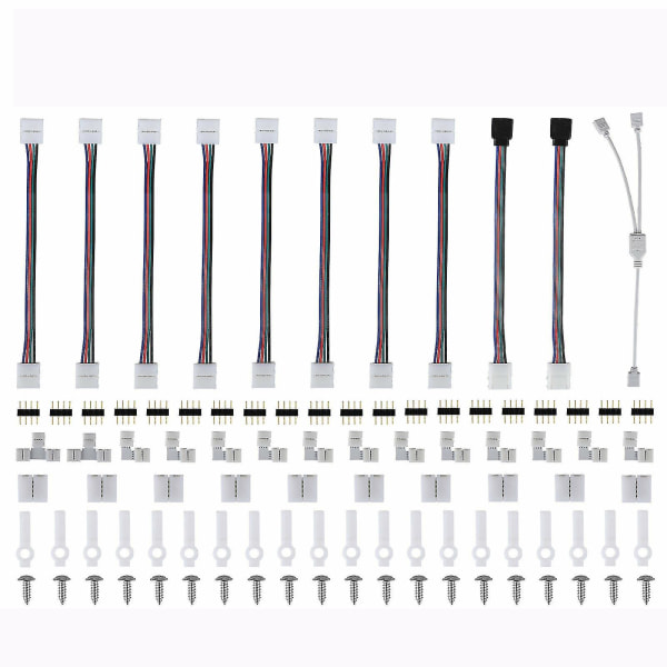 Led Strip Rgb forlengelseskabel Trådadapter Clip Connector Kit For 5050 10mm 4pin