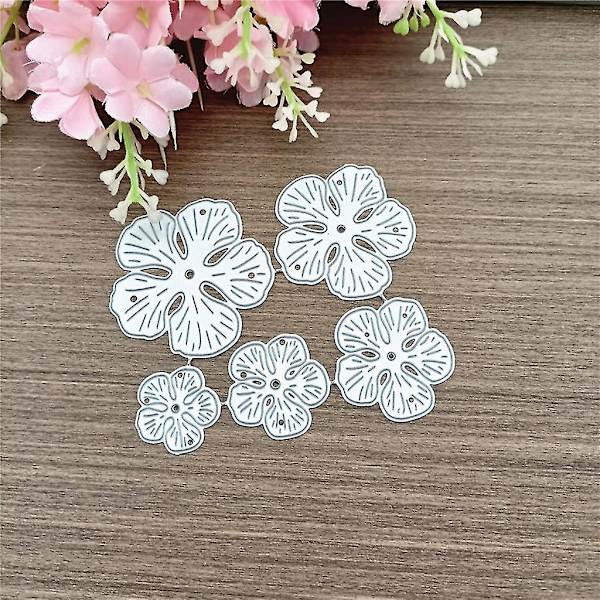 Blomsterblade Metalskæring Dies Stencil Gør-det-selv Scrapbog Album Papir Kort Skabelon Form Prægning Håndværk