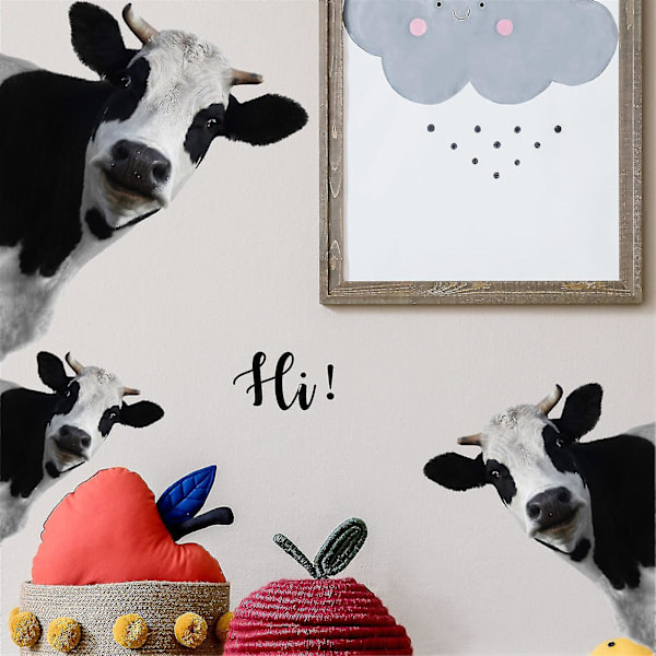 Cow Wall Decal Peel And Stick Graphic til soveværelse Stue Badeværelse