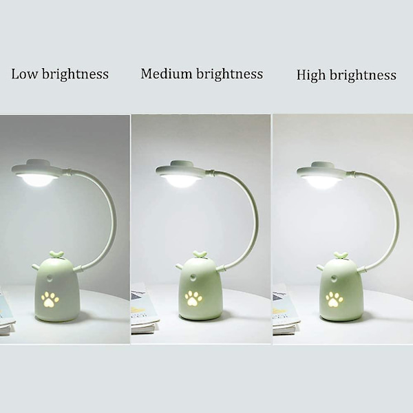 Led skrivebordslampe Barn Øyepleie nattlys Justerbar studie-leselampe Green