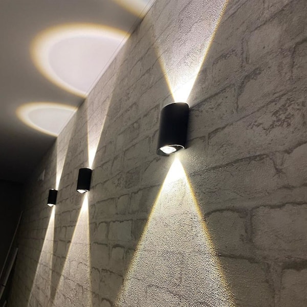 Ip65 Led Vägglampa Utomhus Vattentät Trädgårdsbelysning Aluminium Ac86-265 Inomhus Sovrum Vardagsrum Trappor Vägglampa 12W Black