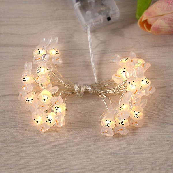 2 meter påskslingor för heminredning 20 led glödande påskhareägg Morot Fairy Light Ornament dekorationer Set5