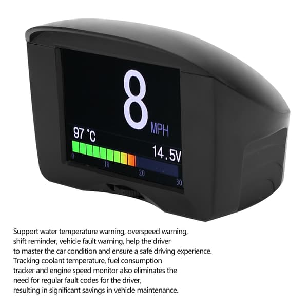 X50 Plus Multifunksjonell Bil HUD Head Up Display OBD Smart Digital Måler Spenning Temperaturmåler Display