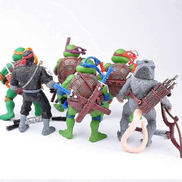 6-pack 12 cm Ninja Turtles Actionfigurer - Perfekt tecknad leksakspresent för barn