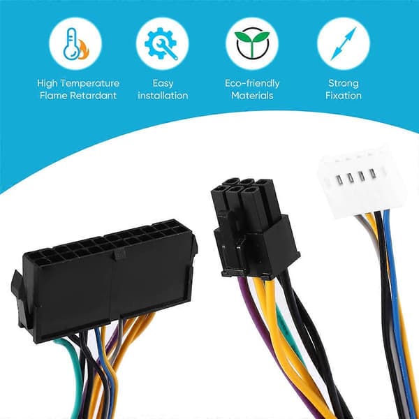 【BQ】ATX Hoved 24Pin Hun til 6Pin Han 6Pin PCI-E PSU Strømadapter