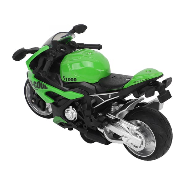 Børne Motorcykel Legetøj Træk Tilbage Lyd Lys Effekter Høj Simulation Legering Motorcykel Model Grøn