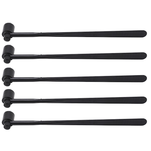 5 stk. Plum Blossom Dermal Hammer med enkelt ende, sort ABS-håndtak og rustfritt stål for industriell bruk