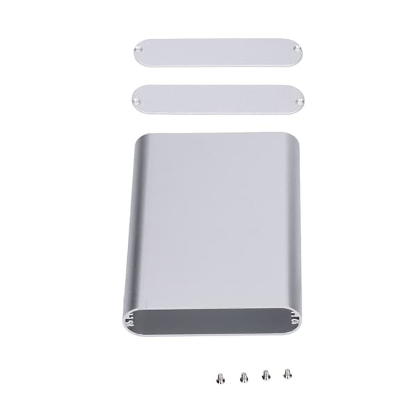 Projektboks i aluminiumslegering, mat sølv, sandblæst oxidation til printkort PCB-ledninger