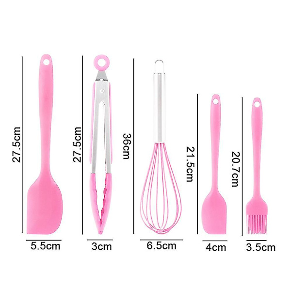 Silikon Köksartiklar Gör det själv Bakning Tårta Verktyg Fem delar Set pink