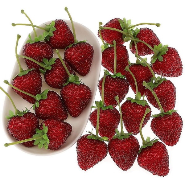 Konstgjord naturtrogna jordgubbsdekoration Fake Fruit For Home Kitchen Party Diy