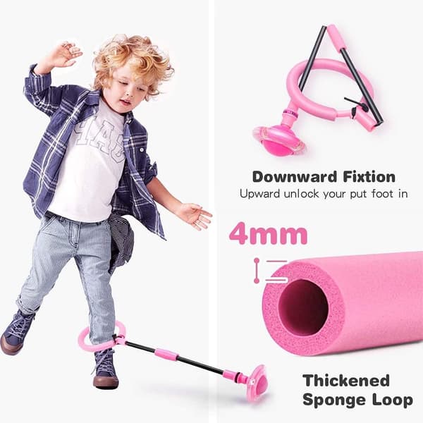 【BQ】Hoppebold med LED-lys til børn - Blinkende hoppe-ring, roterende gyro, foldbar