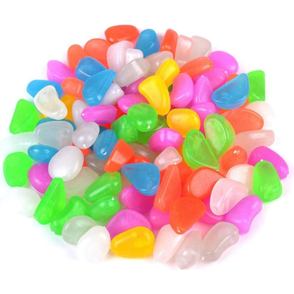 100 Pack Glow In The Dark Pebbles Utendørs Decor Hage Pond Plen Yard