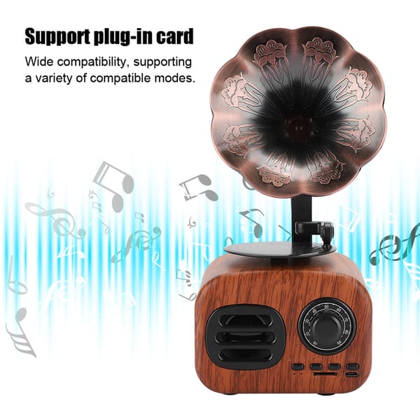 Bärbar Mini Retro Bluetooth Smart Speaker - Valnötsfärg