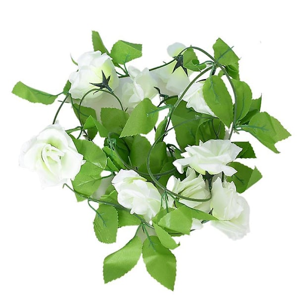 Simulering av druvblad Rotting Vine Grön växt Takdekoration Grönt blad Rose Vine Leaf Creeper Murgröna 9 roses white