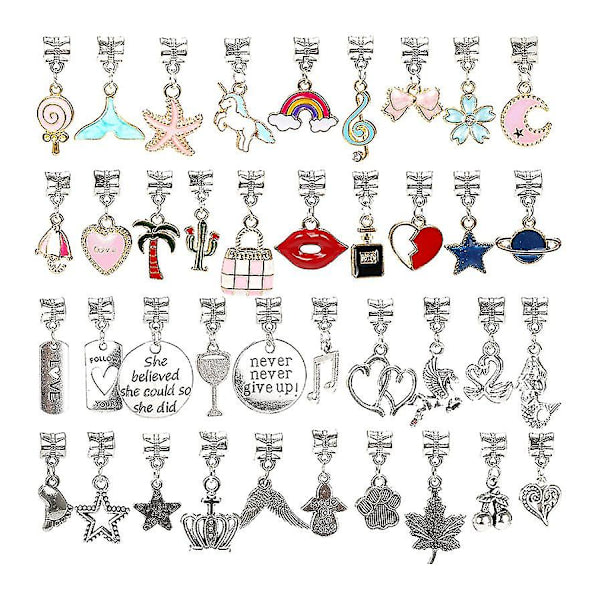 Charm Armbånd Making Kit, 127 stk Charm Beads Armbånd Smykke Making Crafts Kit
