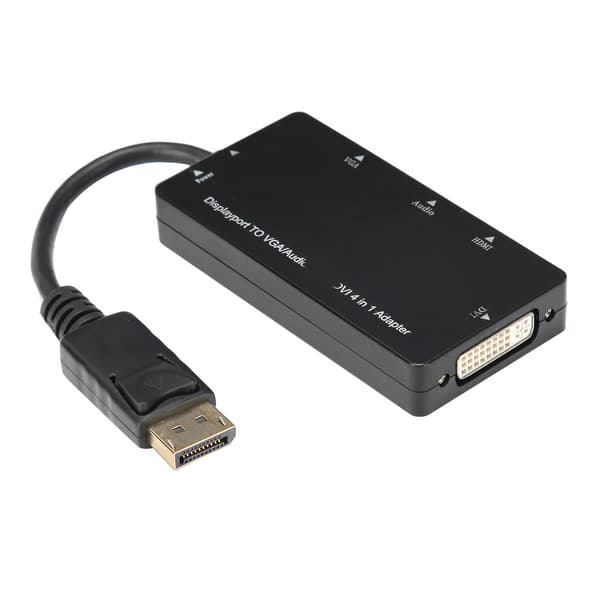 4-i-1 Adapterkabel Displayport til HDMI/VGA/DVI/Audio Konverter Multifunksjon