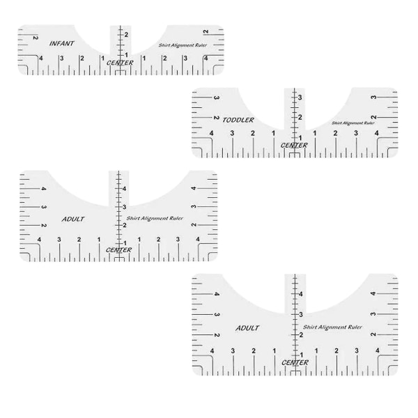 1 Set Alignment Ruler Convenient Accurate Pvc T-shirt Multiscale Guide Ruler For Tailor D