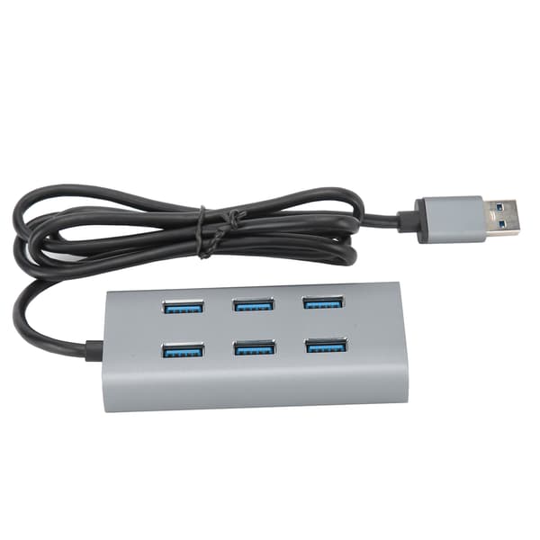 USB 3.0 Hub 7 Porter 5gbps Adapter Bærbar Aluminiumlegeringsstasjon for PC Laptop