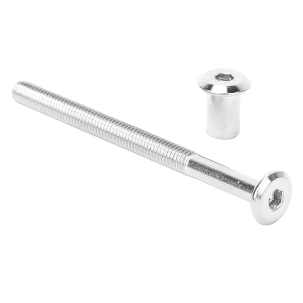 10 par Hex Socket Skruv Mutter Kit 12mm Nickelpläterad Kolstål Skruv Mutter Kit M6 x 80
