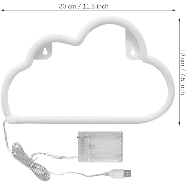 Cloud Neonskyltar Neonljusskyltar för väggdekor Neonljus för estetiska rumsdekor Warm Light