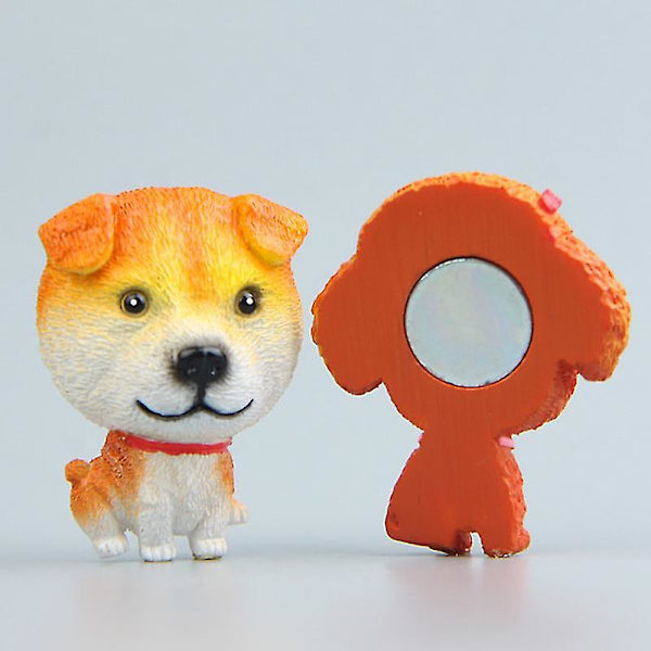 3D magneettinen jääkaapin koristelu 7 kpl Vivid Big Head Animal Sarjakuva Decor Pvc Söpö Husky Corgi Samojedi