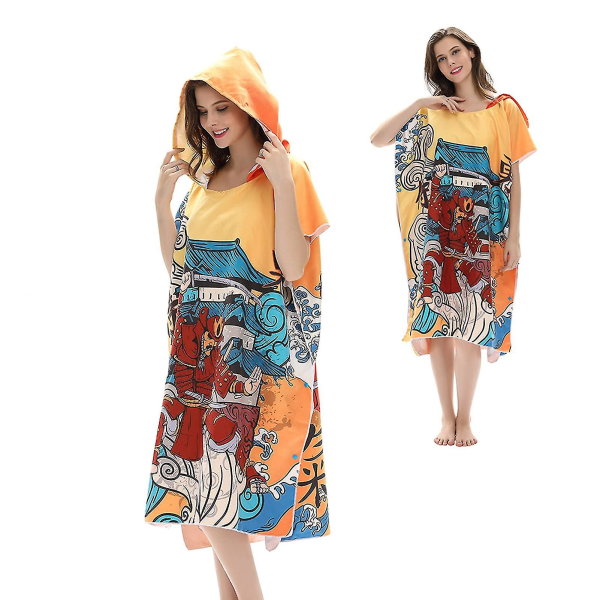 Surf Poncho Huvbyte Badrock Strandhandduk Vuxen utomhus Snabbtorkande badrock Knight