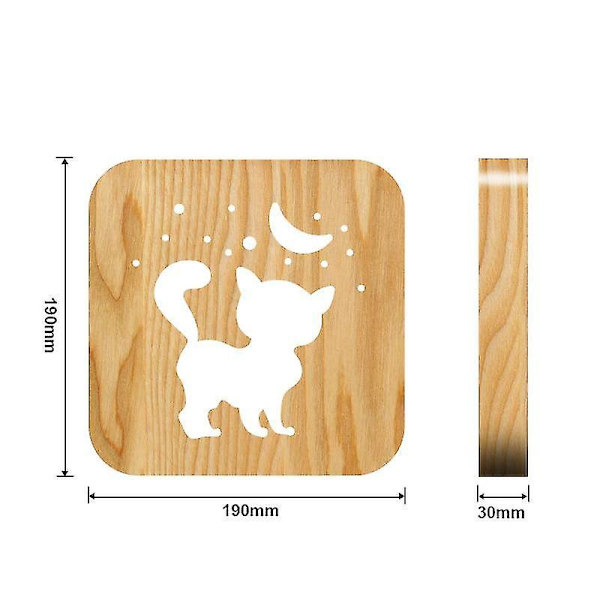 Led Carving USB Kitten Mönster T1882w