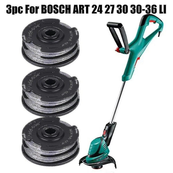 3 kpl Bosch Art 24 27 30 30-36 Li Strimmer Trimmeri Leikkuulanka Kelan syöttö 6 m 1,6 mm Puutarhatyökalun osien vaihto