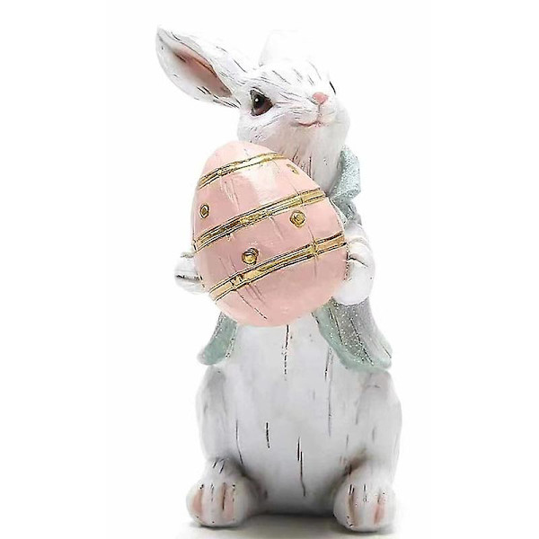 Söt påskkanin håller ägg prydnadsföremål Påskharen håller morötter prydnadsföremål Glad påskfest Dekoration för hemmet carrot