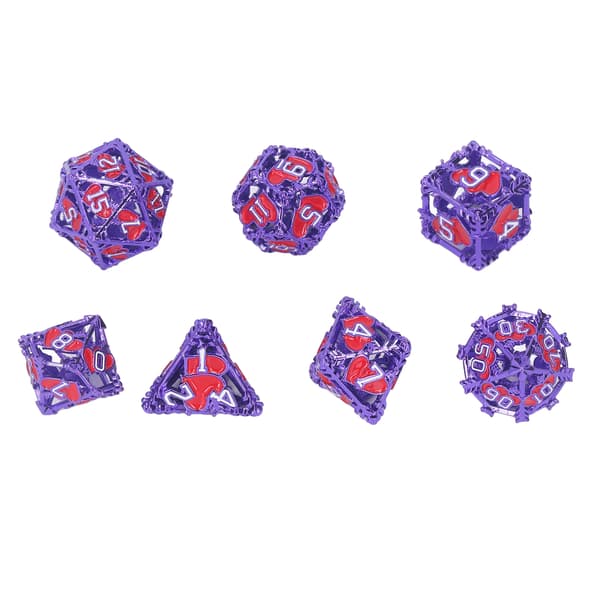 7 stk. Metal Polyhedron Farverigt Terningesæt til Bordrollespil Undervisning