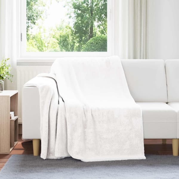 Kastetæppe Hvid 150 x 200 cm Fleece