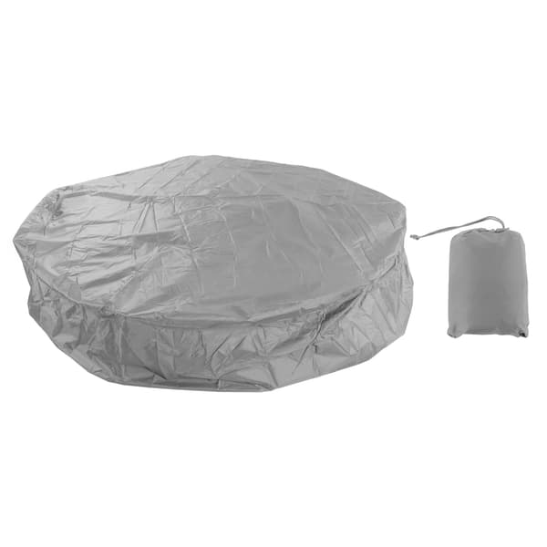 Runt badkarsskydd för utomhusbruk 190 Silver Polyester Taft Vattentätt Jacuzziskydd 210x30cm Grå