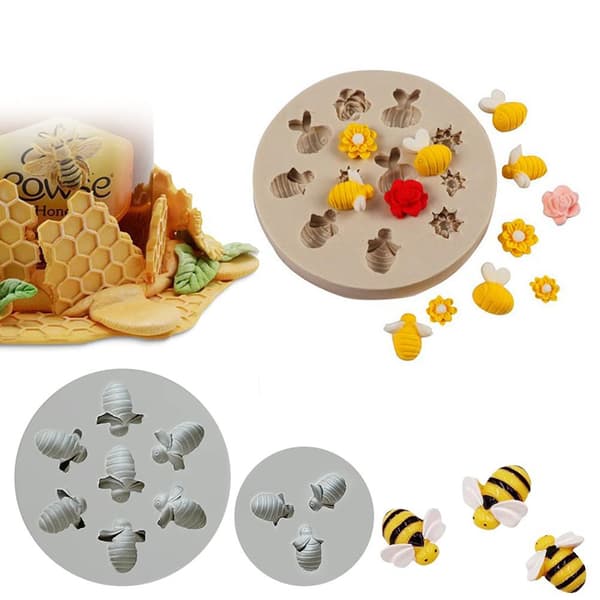 Bi Silikone Honningkage Fondant Kageform Bikube Bagepynt Form til Cupcake Slik