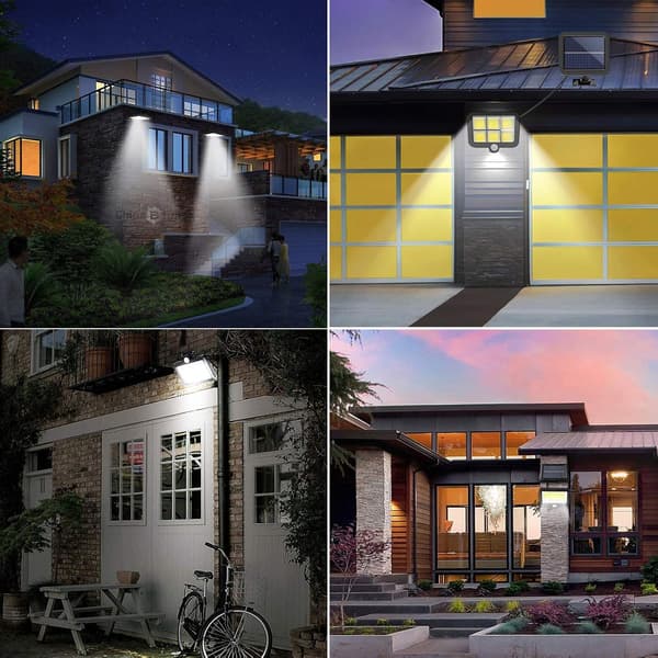 【BQ】Kraftig utendørs solcellelampe med bevegelsessensor 120 LED vanntett-FF-