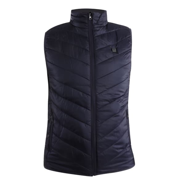 Oppvarmet USB-vest for menn, vinter, termisk, 4 soner, blå, 2XL