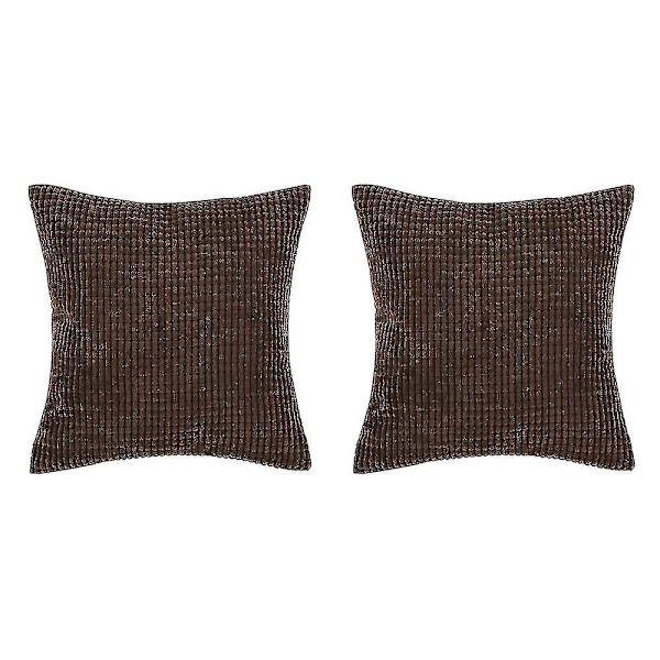Blødt dekorativt fløjl fløjl firkantet pudebetræk til pude (brun, 60* 60 cm)
