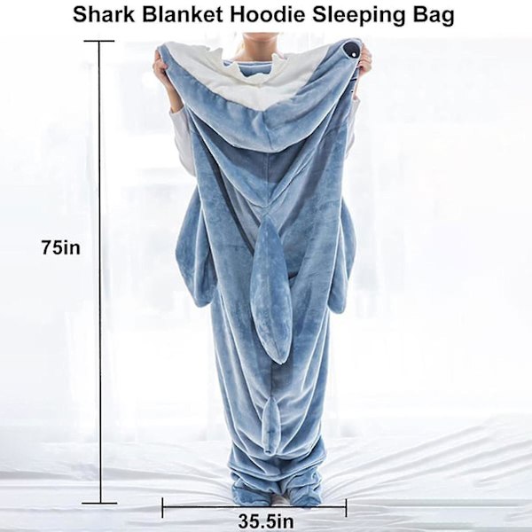Super Soft Shark Peitto Huppari Vuxen, Shark Peitto Mysig Flanell Huppari-scntcn L